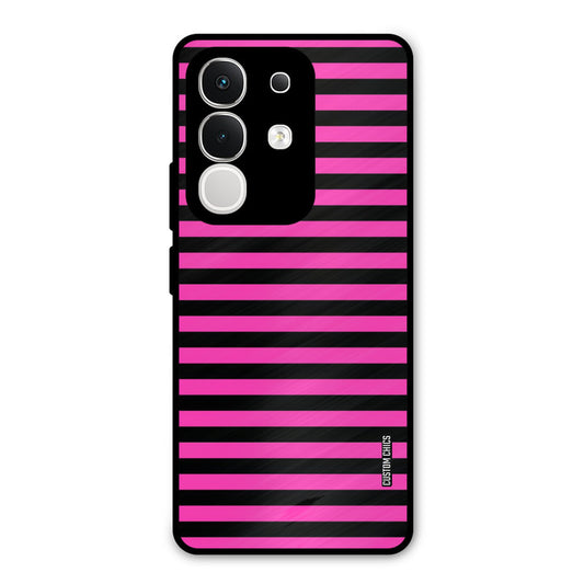 Black Pink Stripes Vivo T4x Mobile Back Cover - Aesthetic PrintShield Case