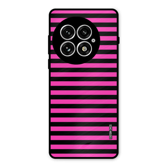 Black Pink Stripes Oneplus 13 Mobile Back Cover - Aesthetic PrintShield Case