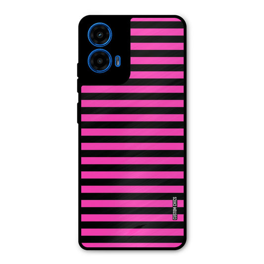 Black Pink Stripes Moto G45 Mobile Back Cover - Aesthetic PrintShield Case