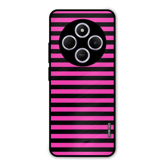 Black Pink Stripes Poco C75 Mobile Back Cover - Aesthetic PrintShield Case