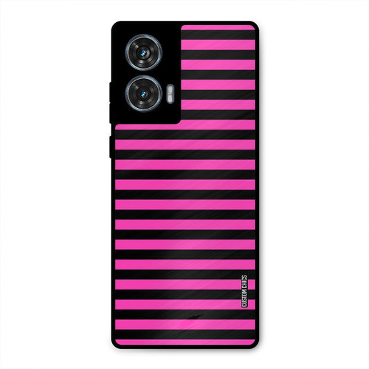 Black Pink Stripes Moto G96 Mobile Back Cover - Aesthetic PrintShield Case