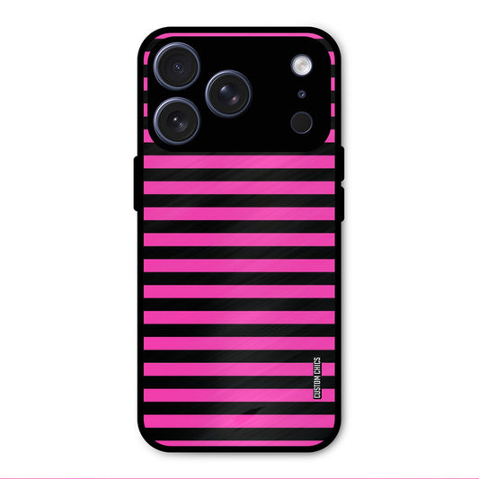 Black Pink Stripes iPhone 17 Pro Mobile Back Cover - Aesthetic PrintShield Case