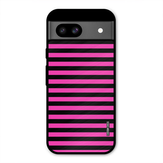Black Pink Stripes Google Pixel 8a Mobile Back Cover - Aesthetic PrintShield Case