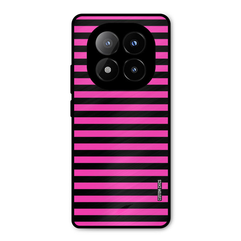 Black Pink Stripes Redmi Note 14 Pro Plus 5G Mobile Back Cover - Aesthetic PrintShield Case