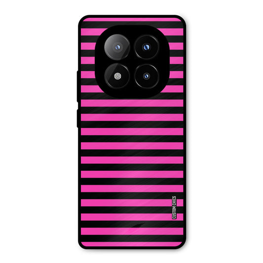 Black Pink Stripes Redmi Note 14 Pro Plus 5G Mobile Back Cover - Aesthetic PrintShield Case