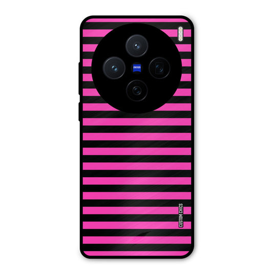Black Pink Stripes Vivo X200 Mobile Back Cover - Aesthetic PrintShield Case