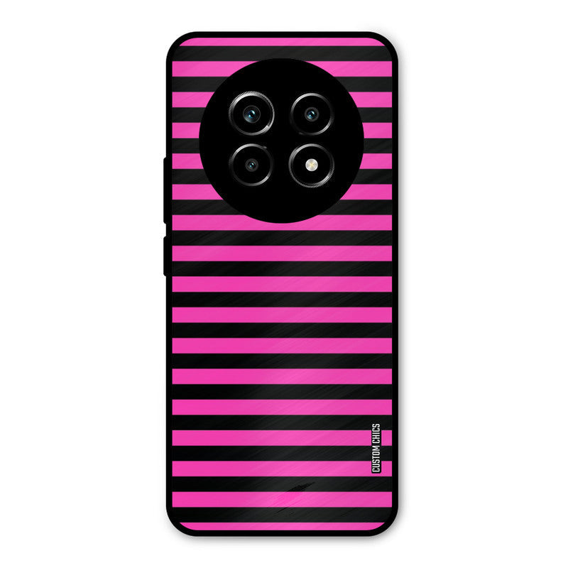 Black Pink Stripes Realme 14 Pro lite Mobile Back Cover - Aesthetic PrintShield Case