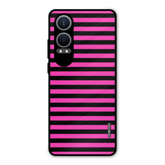 Black Pink Stripes Oneplus Nord CE4 Lite Mobile Back Cover - Aesthetic PrintShield Case