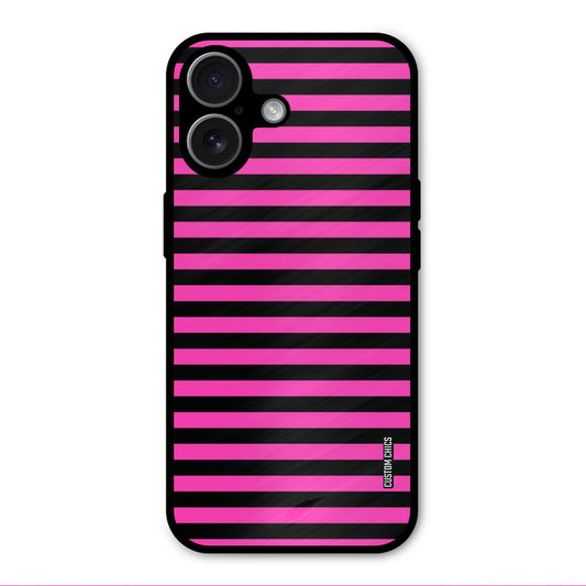 Black Pink Stripes iPhone 17 Mobile Back Cover - Aesthetic PrintShield Case
