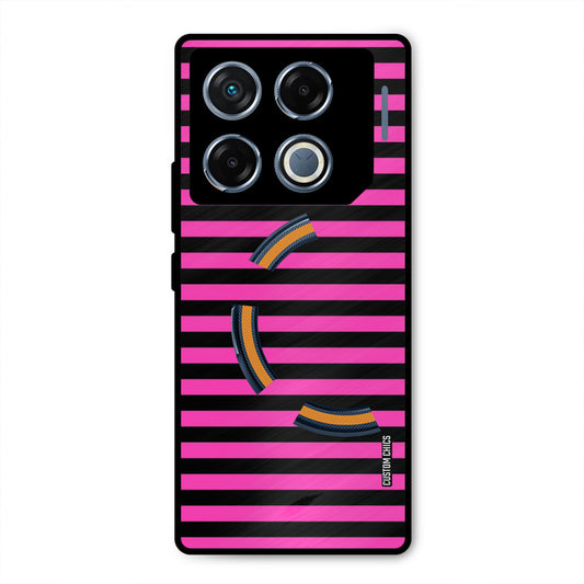 Black Pink Stripes Infinix GT 20 Pro Mobile Back Cover - Aesthetic PrintShield Case