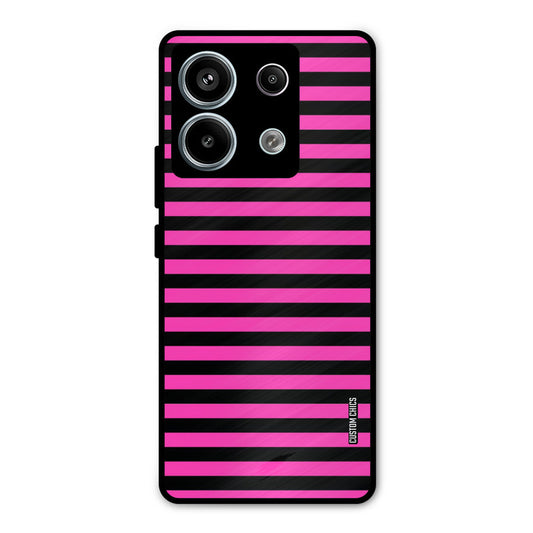 Black Pink Stripes Redmi Note 13 Pro 5G Mobile Back Cover - Aesthetic PrintShield Case
