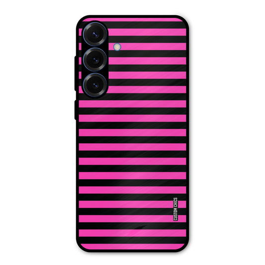 Black Pink Stripes Samsung Galaxy S25 Plus Mobile Back Cover - Aesthetic PrintShield Case
