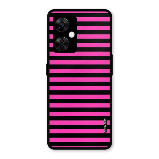 Black Pink Stripes OnePlus Nord CE 3 Lite Mobile Back Cover - Aesthetic PrintShield Case
