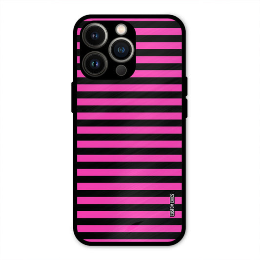Black Pink Stripes iPhone 13 Pro Mobile Back Cover - Aesthetic PrintShield Case
