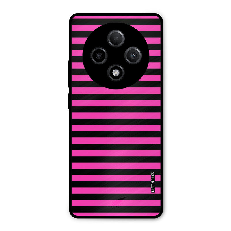 Black Pink Stripes Oppo F27 Pro Plus 5G Mobile Back Cover - Aesthetic PrintShield Case