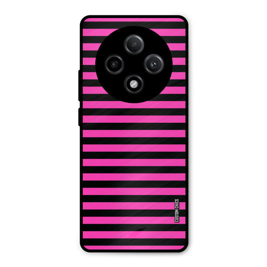 Black Pink Stripes Oppo F27 Pro Plus 5G Mobile Back Cover - Aesthetic PrintShield Case
