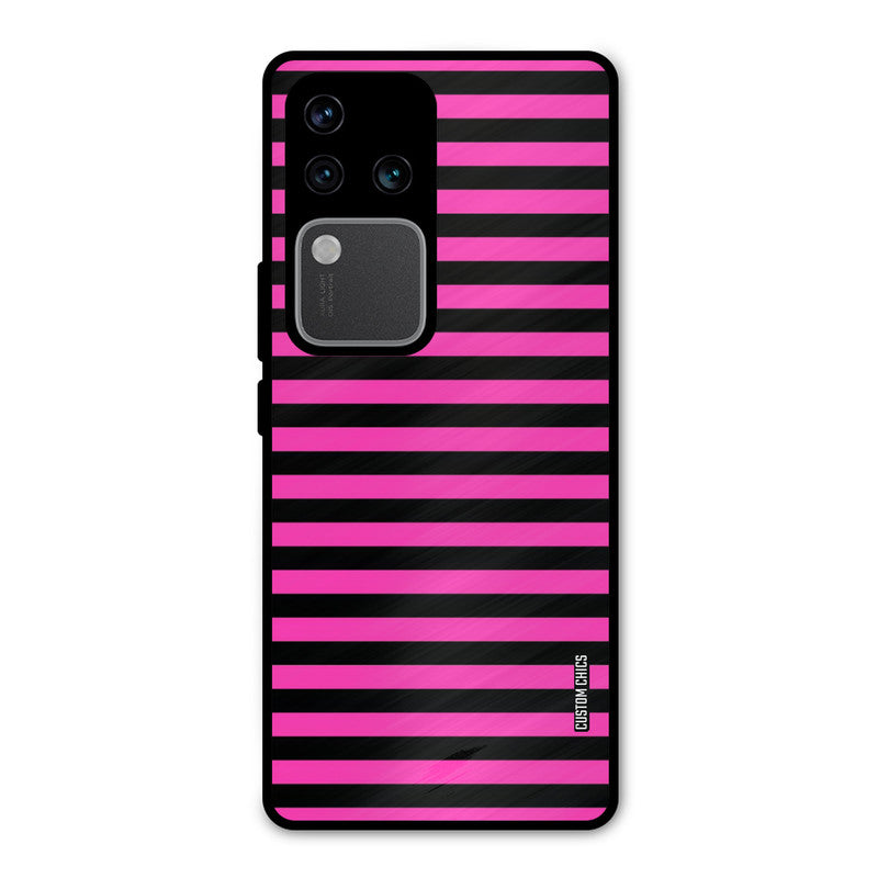 Black Pink Stripes Vivo V30 Pro Mobile Back Cover - Aesthetic PrintShield Case
