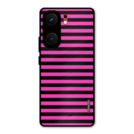 Black Pink Stripes iQOO Neo 9 Pro Mobile Back Cover - Aesthetic PrintShield Case