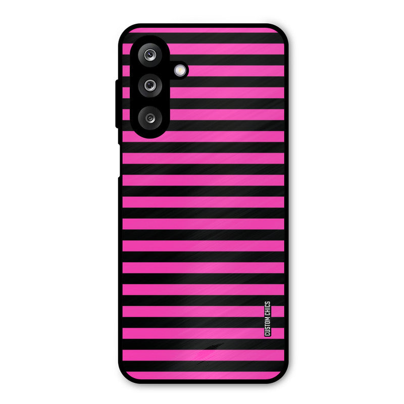 Black Pink Stripes Samsung Galaxy M36 Mobile Back Cover - Aesthetic PrintShield Case