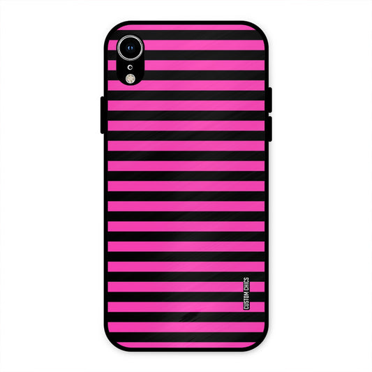 Black Pink Stripes iPhone XR Mobile Back Cover - Aesthetic PrintShield Case