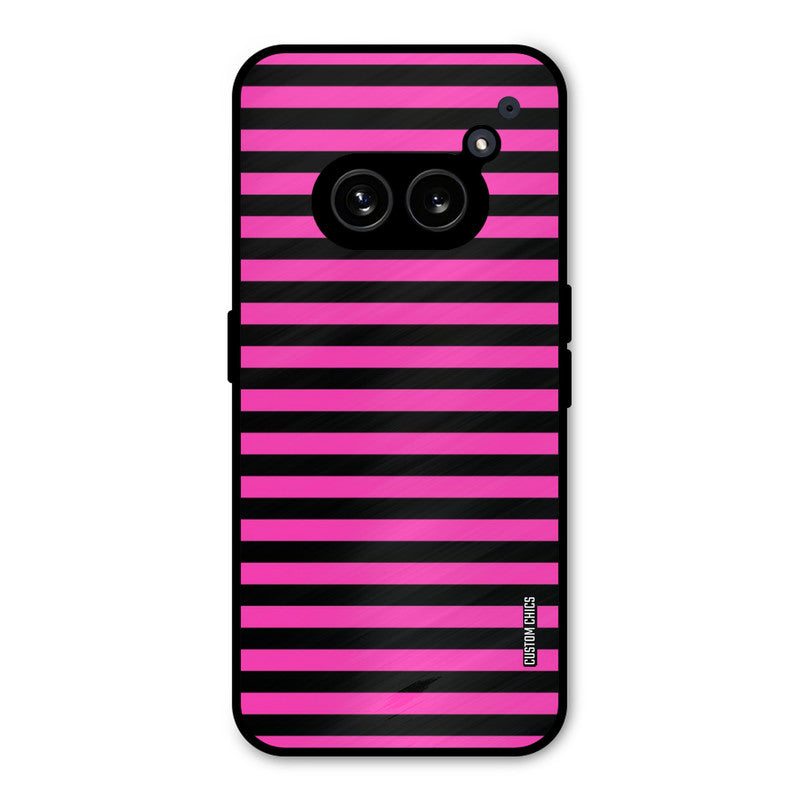 Black Pink Stripes Nothing Phone 2a Mobile Back Cover - Aesthetic PrintShield Case