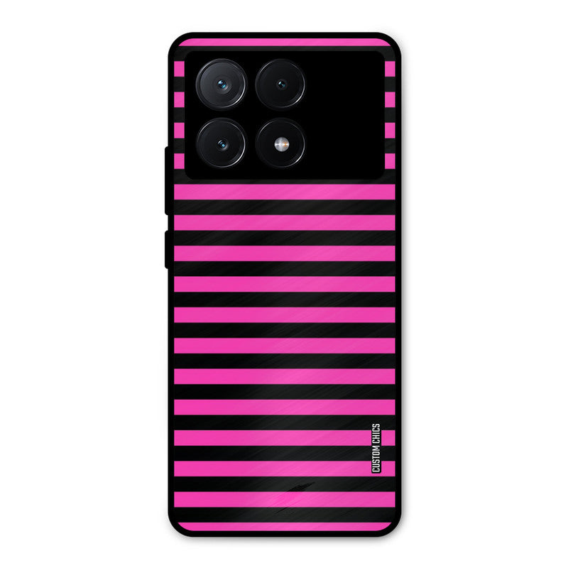 Black Pink Stripes Poco X6 Pro Mobile Back Cover - Aesthetic PrintShield Case