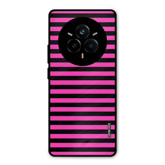 Black Pink Stripes Realme 14 Pro Plus Mobile Back Cover - Aesthetic PrintShield Case