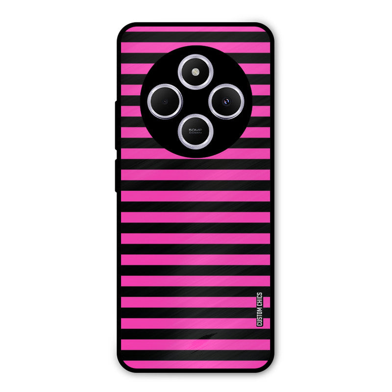 Black Pink Stripes Poco M7 Mobile Back Cover - Aesthetic PrintShield Case