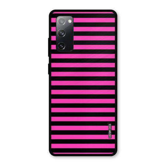 Black Pink Stripes Samsung Galaxy S20 FE 5G Mobile Back Cover - Aesthetic PrintShield Case