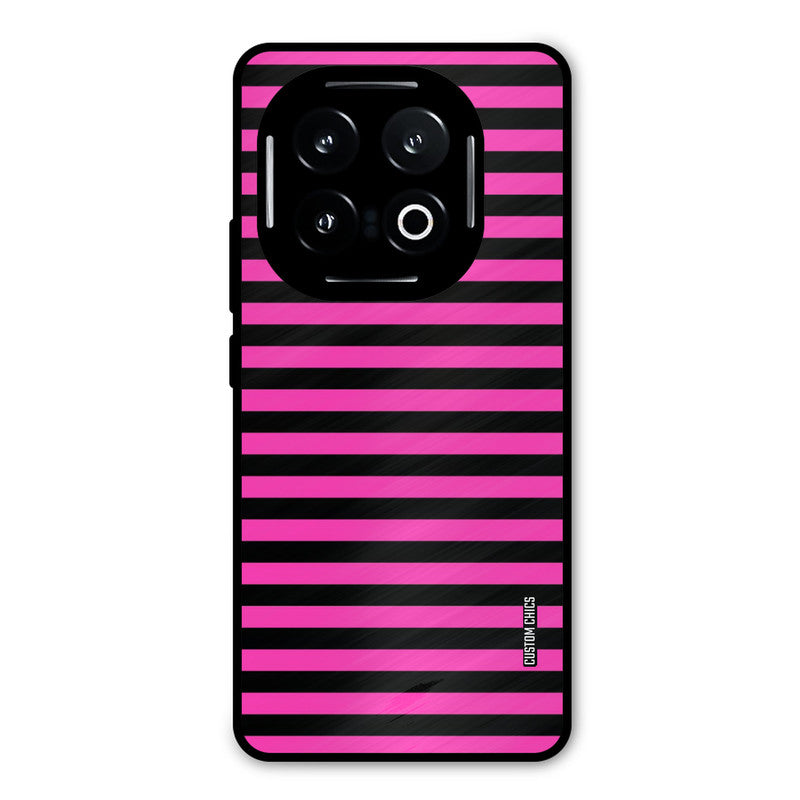 Black Pink Stripes iQOO 13 Mobile Back Cover - Aesthetic PrintShield Case