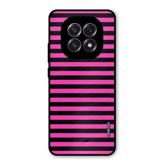 Black Pink Stripes Oppo F29 Mobile Back Cover - Aesthetic PrintShield Case