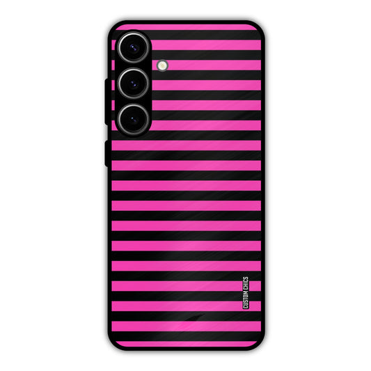 Black Pink Stripes Samsung Galaxy S24 Plus Mobile Back Cover - Aesthetic PrintShield Case