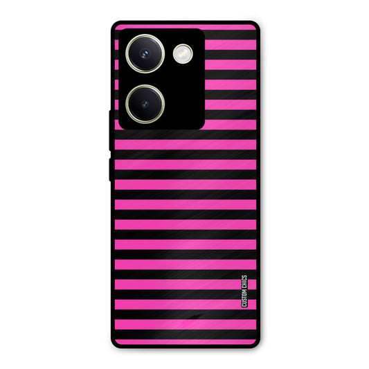 Black Pink Stripes Vivo Y200 Pro Mobile Back Cover - Aesthetic PrintShield Case