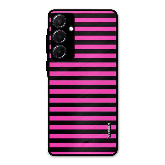 Black Pink Stripes Samsung Galaxy A55 5G Mobile Back Cover - Aesthetic PrintShield Case