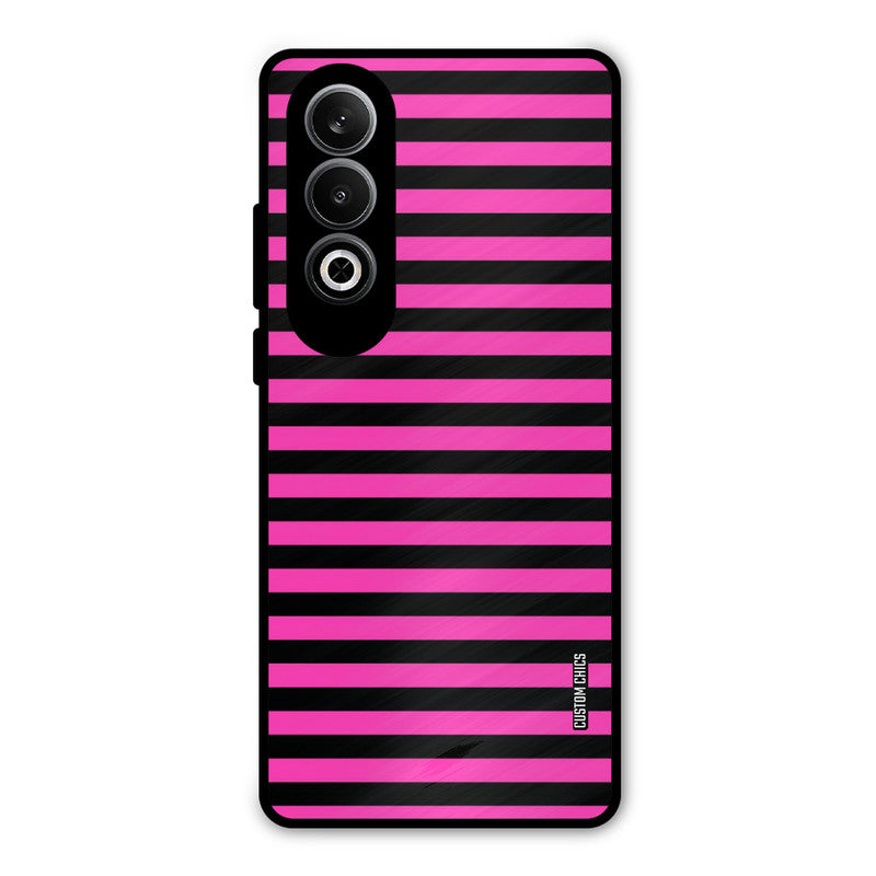 Black Pink Stripes OnePlus Nord CE4 Mobile Back Cover - Aesthetic PrintShield Case