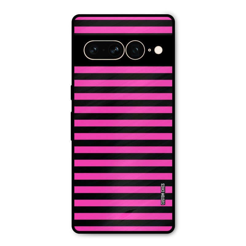 Black Pink Stripes Google Pixel 7 Pro Mobile Back Cover - Aesthetic PrintShield Case
