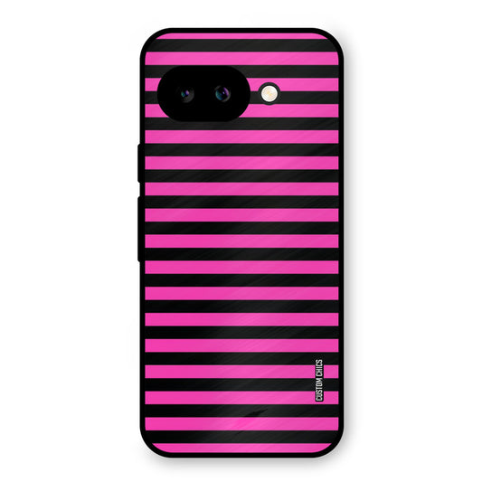 Black Pink Stripes Google Pixel 9A Mobile Back Cover - Aesthetic PrintShield Case