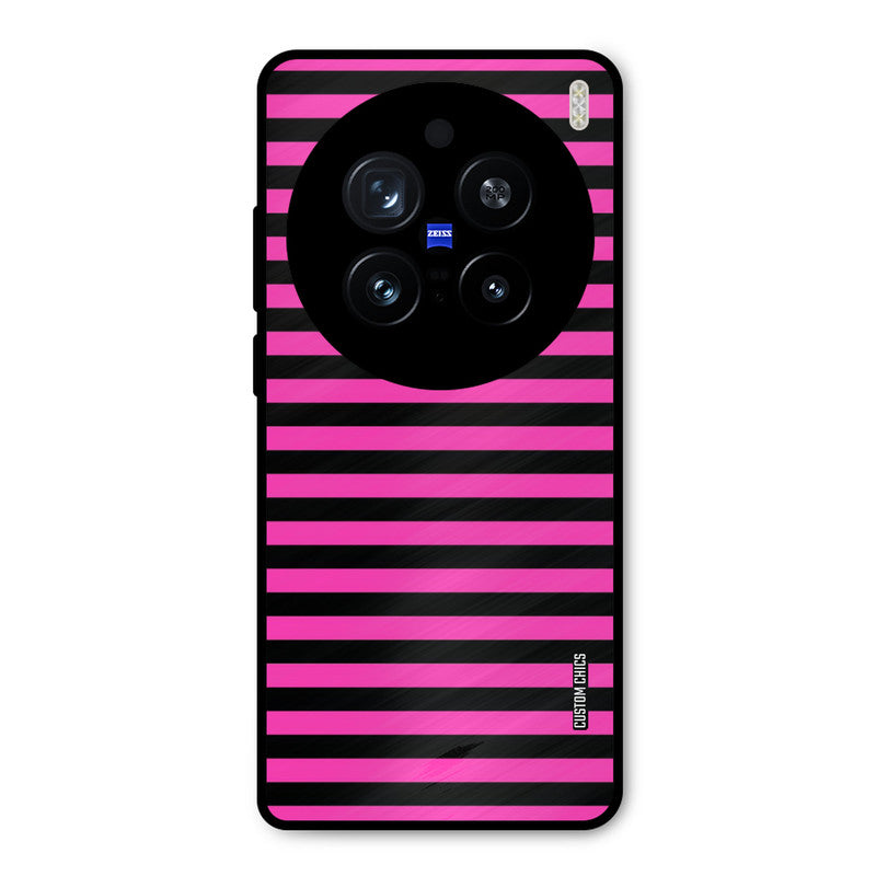 Black Pink Stripes Vivo X200 Pro Mobile Back Cover - Aesthetic PrintShield Case