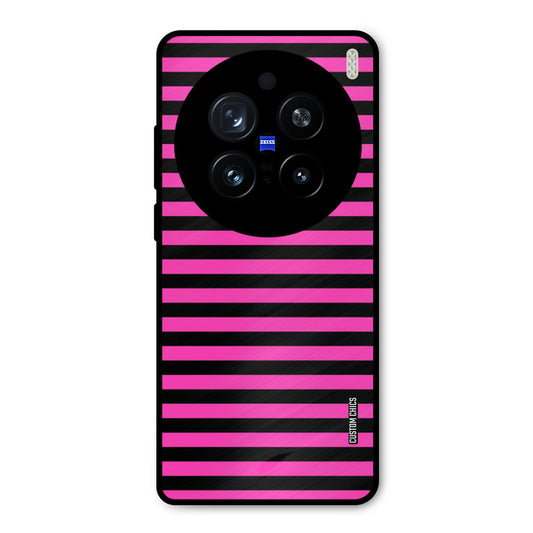Black Pink Stripes Vivo X200 Pro Mobile Back Cover - Aesthetic PrintShield Case