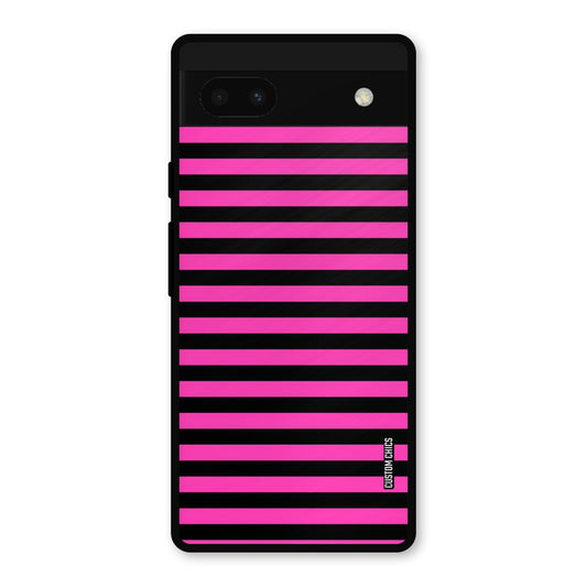 Black Pink Stripes Google Pixel 6a Mobile Back Cover - Aesthetic PrintShield Case