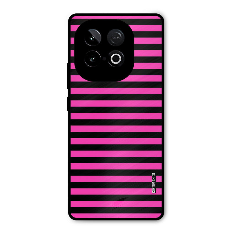 Black Pink Stripes iQOO Neo 10 Mobile Back Cover - Aesthetic PrintShield Case