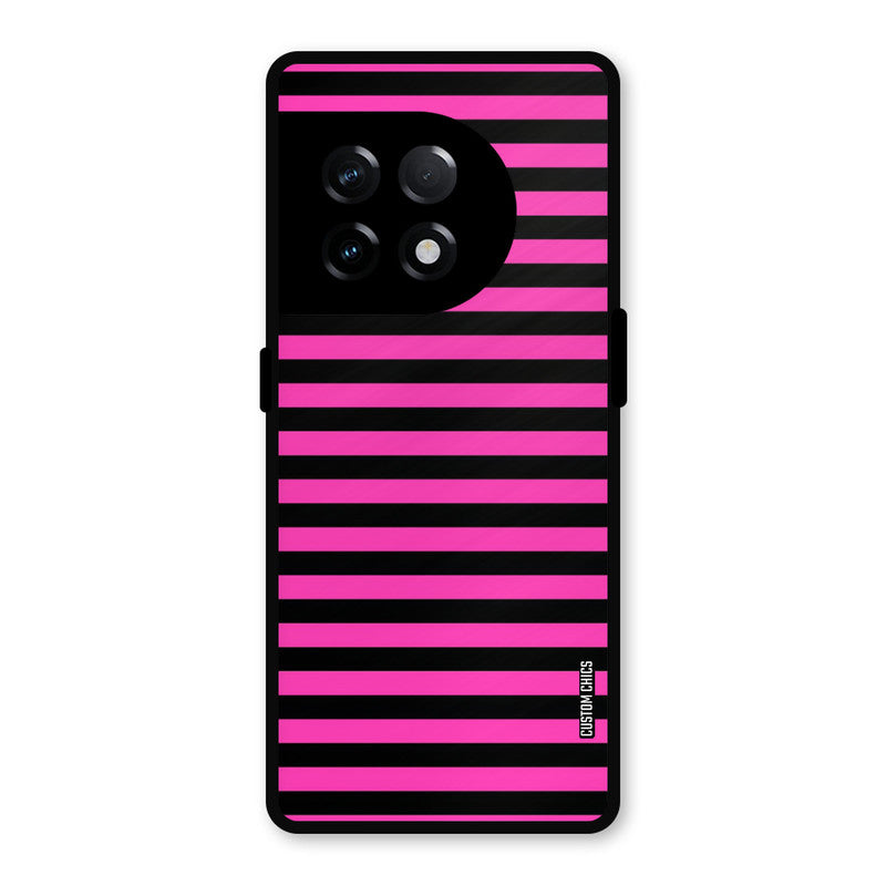 Black Pink Stripes OnePlus 11R Mobile Back Cover - Aesthetic PrintShield Case