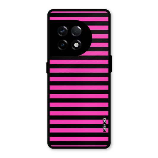 Black Pink Stripes OnePlus 11R Mobile Back Cover - Aesthetic PrintShield Case
