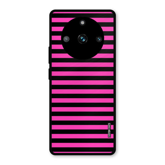 Black Pink Stripes Realme 11 Pro Plus Mobile Back Cover - Aesthetic PrintShield Case