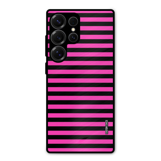 Black Pink Stripes Samsung Galaxy S25 Ultra Mobile Back Cover - Aesthetic PrintShield Case