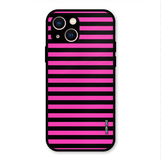 Black Pink Stripes iPhone 13 Mobile Back Cover - Aesthetic PrintShield Case