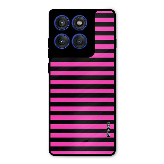 Black Pink Stripes Motorola Edge 60 Pro Mobile Back Cover - Aesthetic PrintShield Case