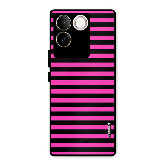 Black Pink Stripes Vivo T2 Pro Mobile Back Cover - Aesthetic PrintShield Case