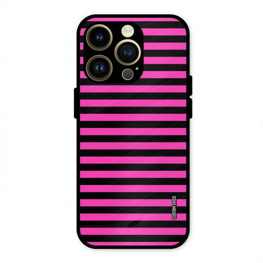 Black Pink Stripes iPhone 14 Pro Max Mobile Back Cover - Aesthetic PrintShield Case