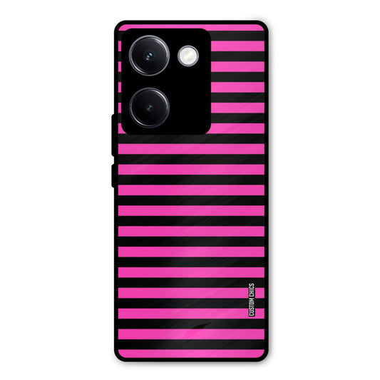 Black Pink Stripes Vivo Y300 Plus Mobile Back Cover - Aesthetic PrintShield Case